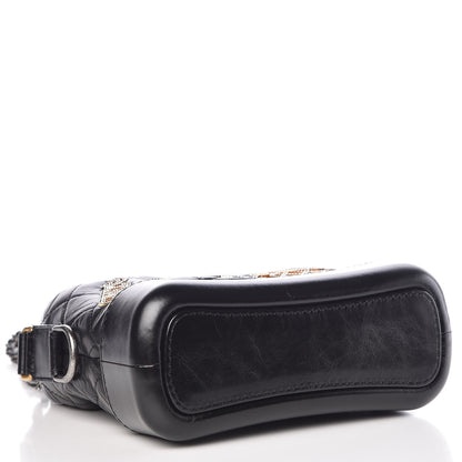 Chanel Aged Calfskin Quilted Charms Small Gabrielle Hobo Black 4 of 10