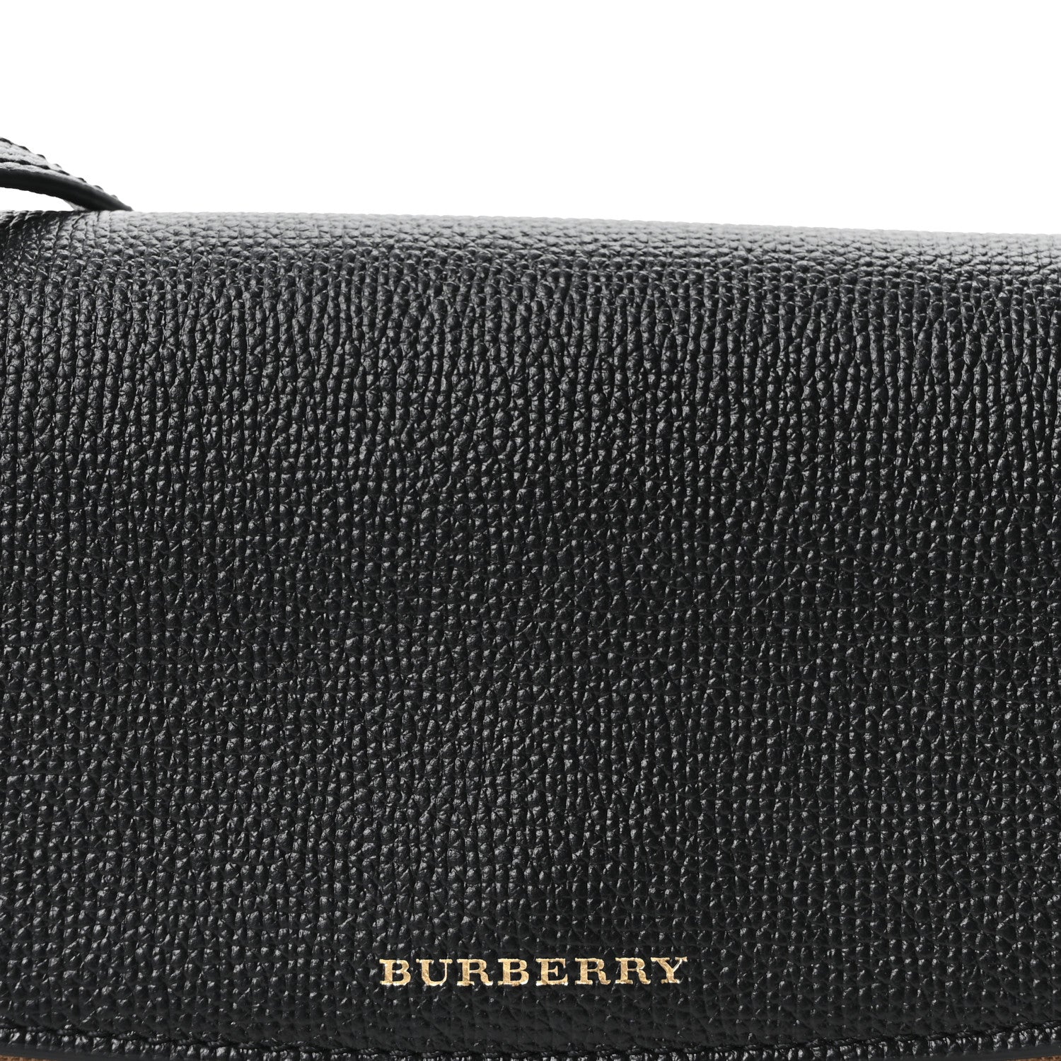 Burberry Grainy Calfskin House Check Henley Wallet On Chain Black 8 of 10