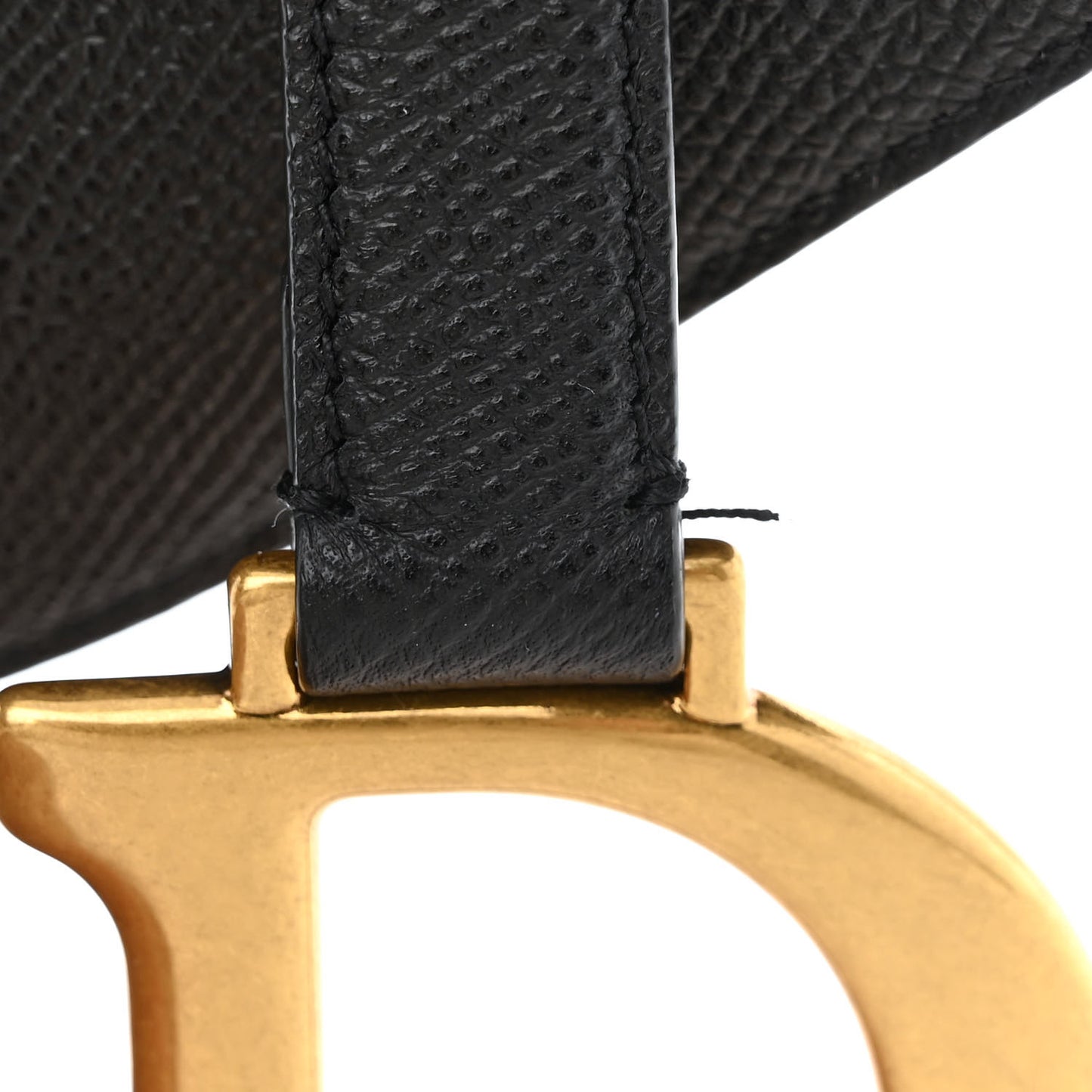 Grained Calfskin Saddle Bag Black