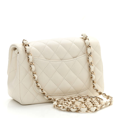 Chanel Lambskin Quilted Mini Rectangular Flap White 3 of 11