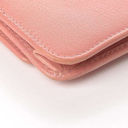 Chanel Goatskin Embossed Camellia Wallet On Chain WOC Light Pink 15 of 21