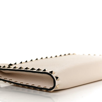 Valentino Garavani Pebbled Calfskin Rockstud Wristlet Clutch White 8 of 11