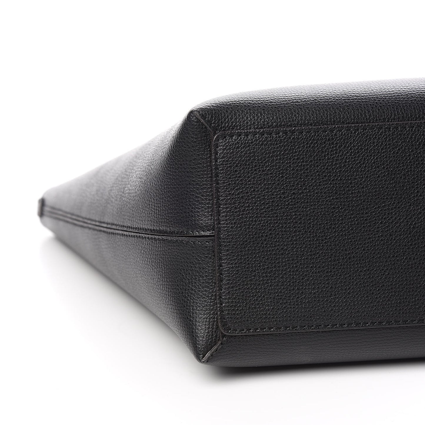 Grainy Calfskin Haymarket Colours Check Medium Zip Tote Black