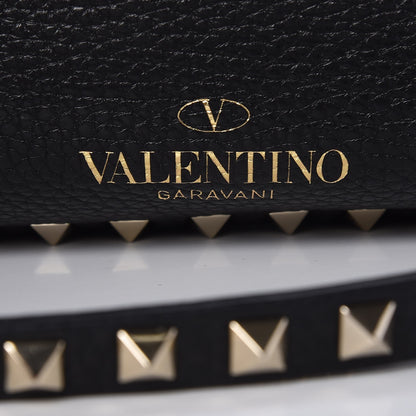 Valentino Garavani Alce Printed Calfskin Medium Rockstud Tote Black 7 of 7