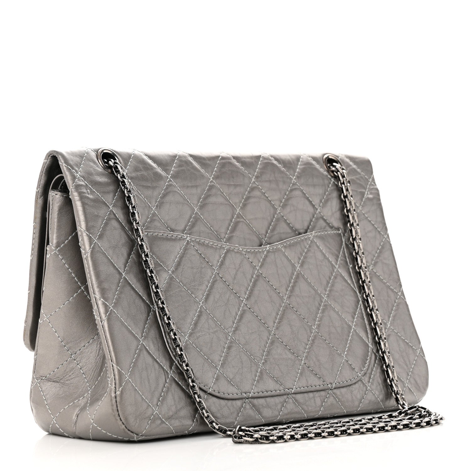Chanel Metallic Aged Calfskin Quilted 2.55 Reissue 227 Flap Grey 3 of 17