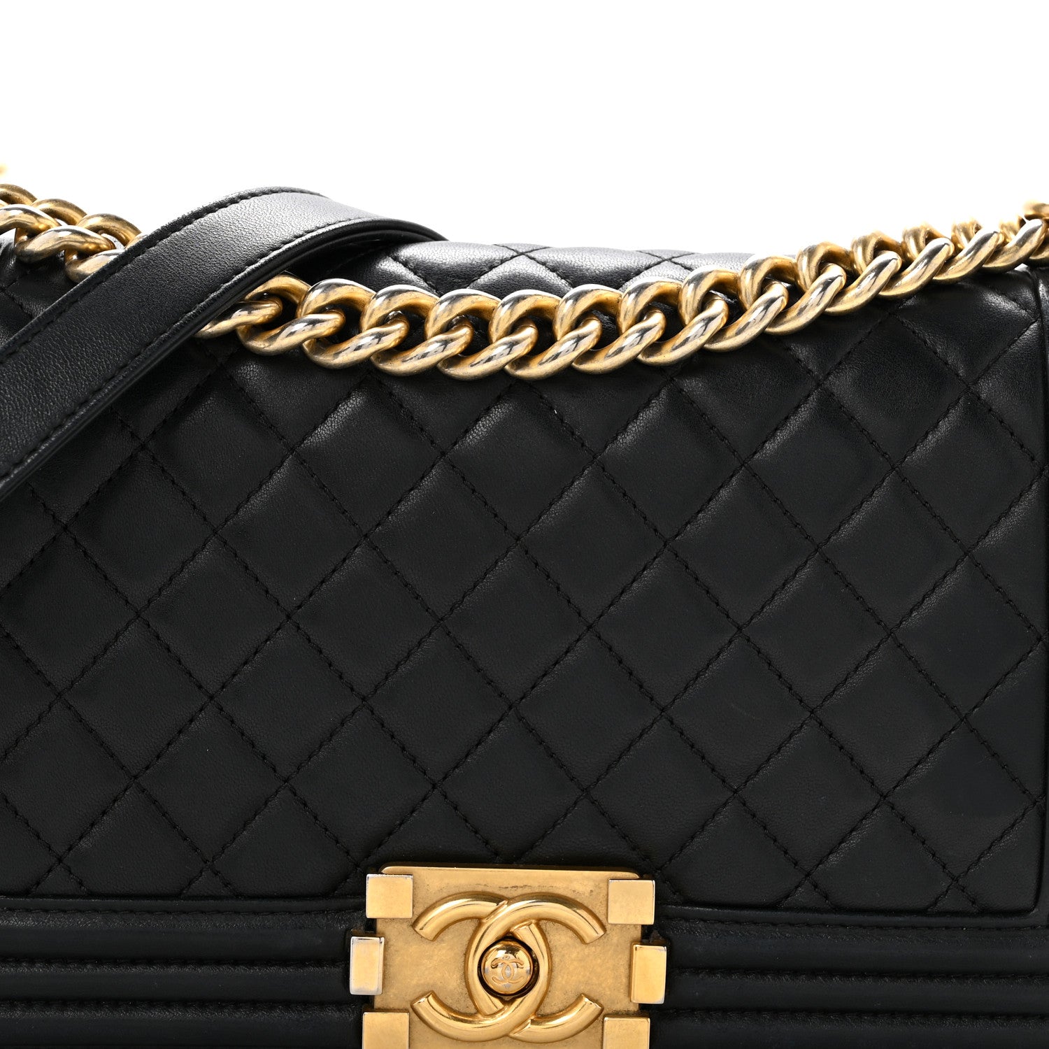 Chanel Lambskin Quilted Medium Boy Flap Black 8 of 15