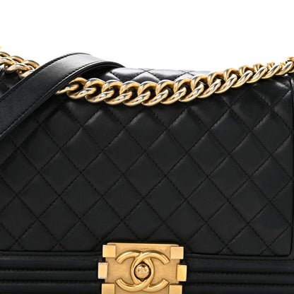 Chanel Lambskin Quilted Medium Boy Flap Black 8 of 15
