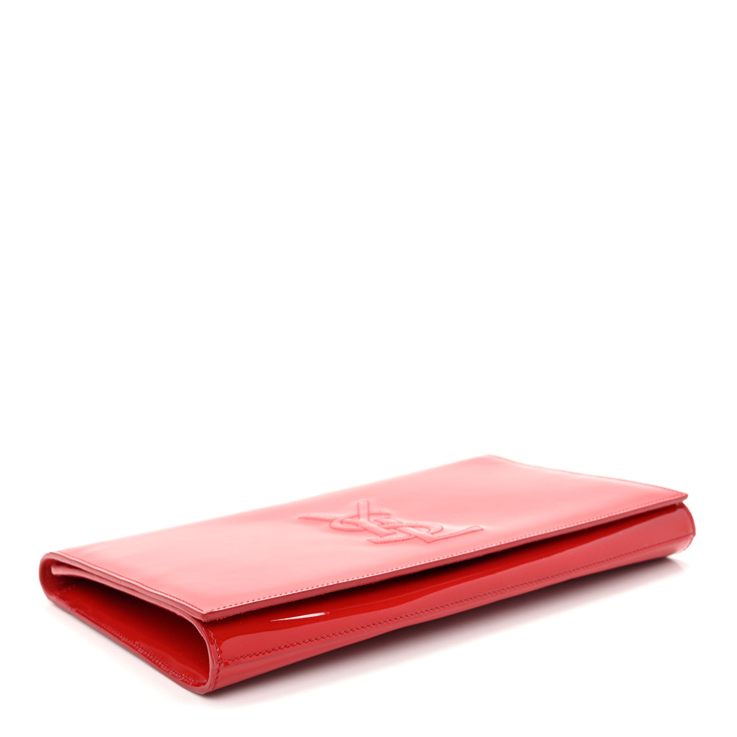 Saint Laurent Patent Monogram Large Belle De Jour Clutch Red 4 of 10