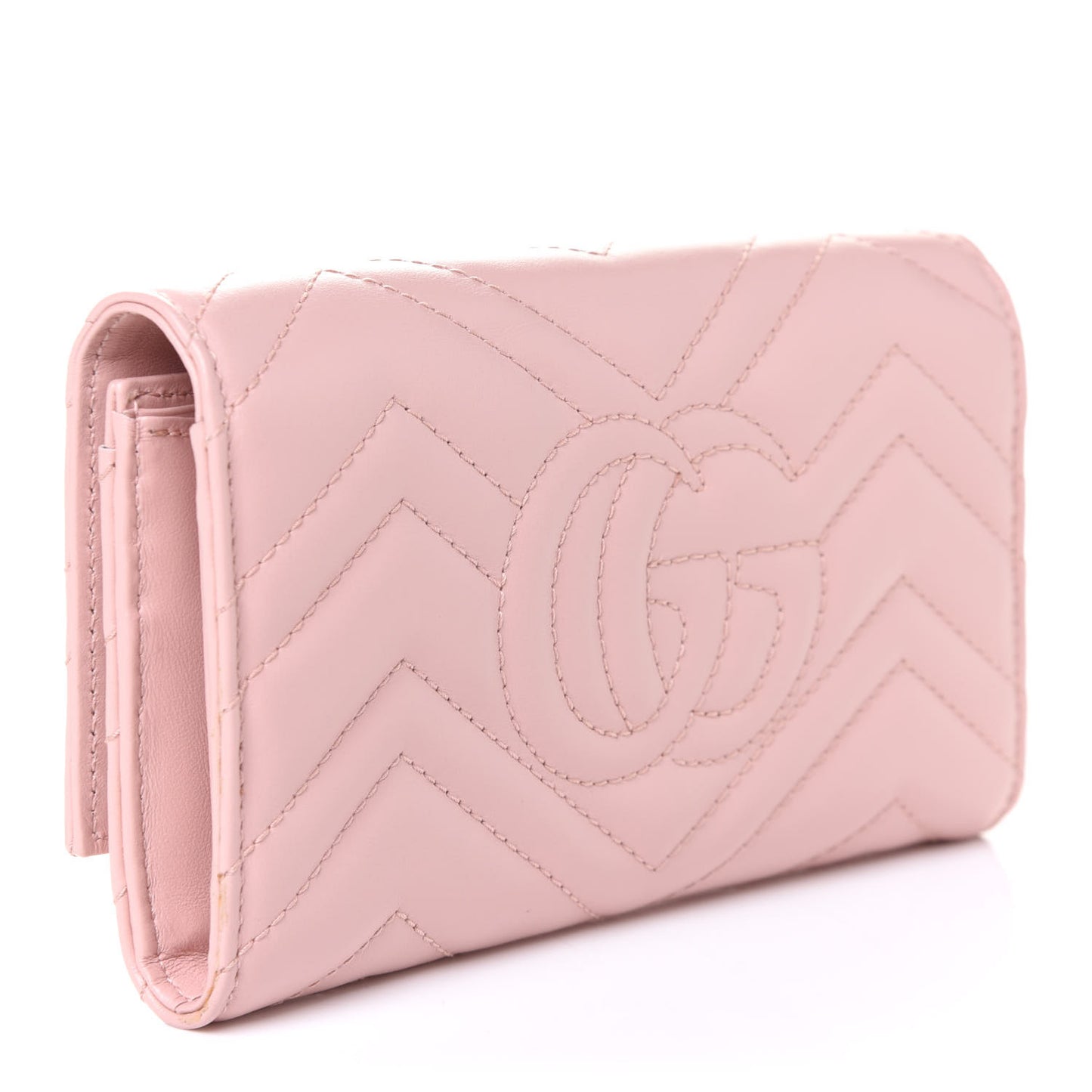 Calfskin Matelasse GG Marmont Continental Wallet Perfect Pink