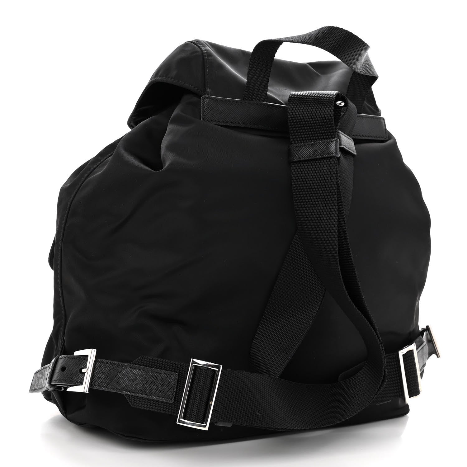 Prada Tessuto Nylon Saffiano Medium Backpack Black 3 of 9