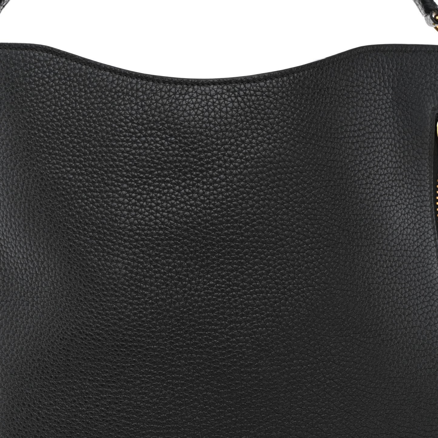 Pebbled Calfskin Large Alix Padlock Zip Hobo Bag Black