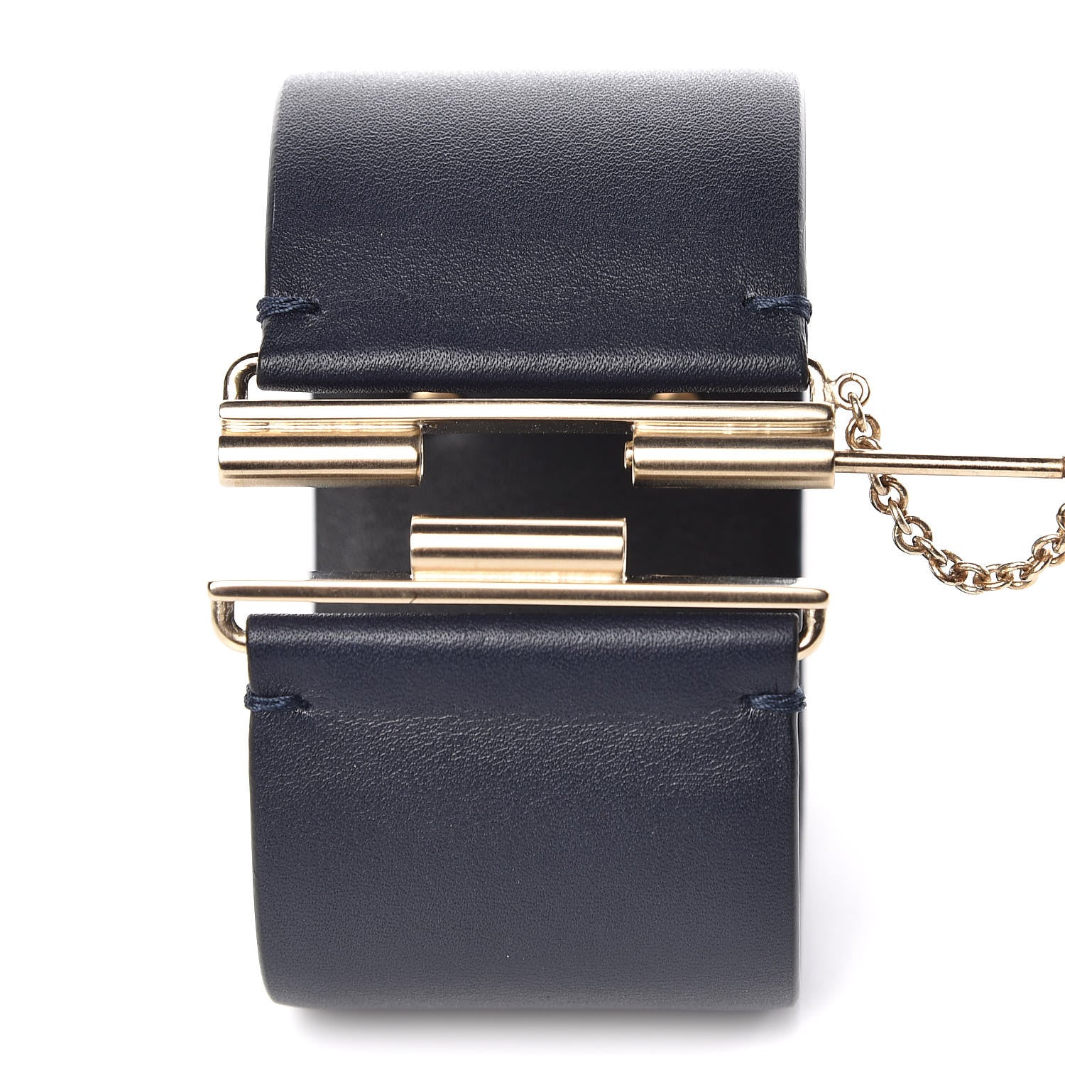Chanel Calfskin CC Wide Cuff Navy 5 of 7