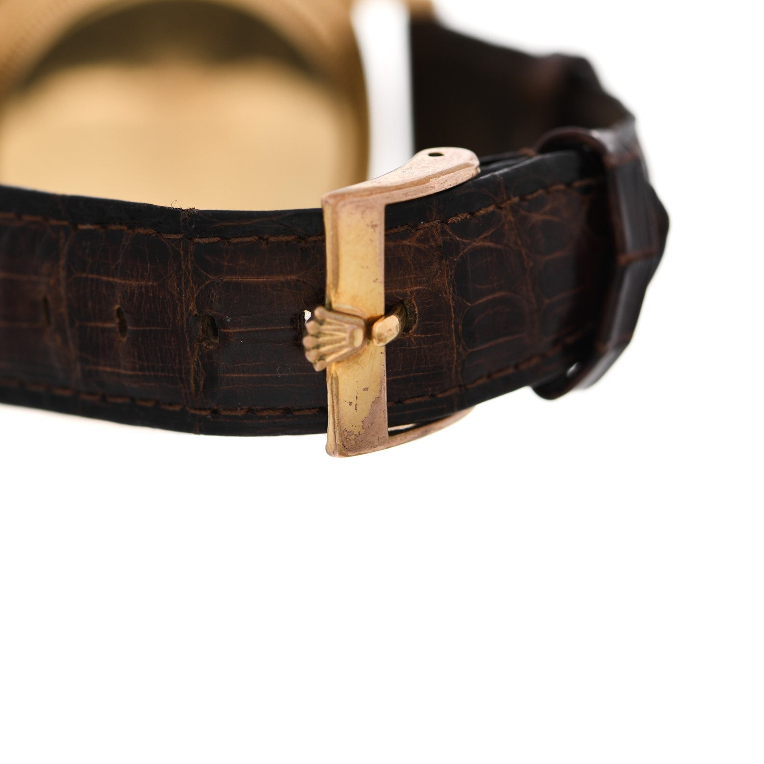 Rolex 18K Yellow Gold Alligator 36mm Oyster Perpetual Datejust Watch 6605 7 of 7