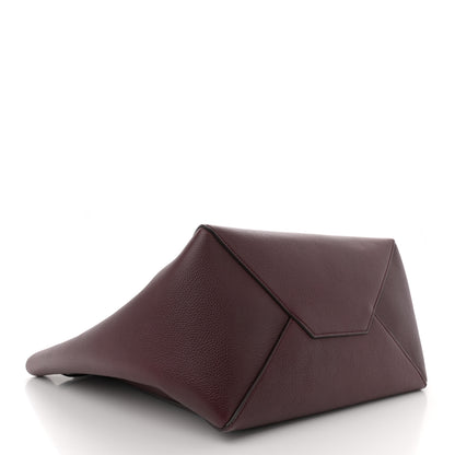 Celine Soft Grained Calfskin Small Belt Cabas Phantom Burgundy 4 of 10