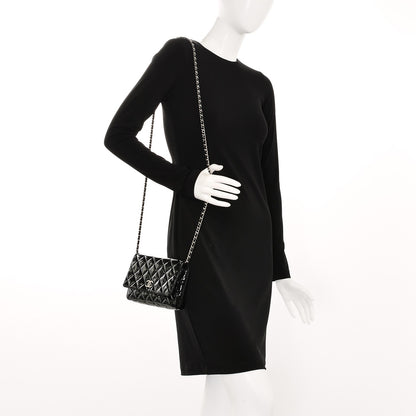 Chanel Patent Quilted Brilliant Wallet On Chain WOC Black 2 of 7