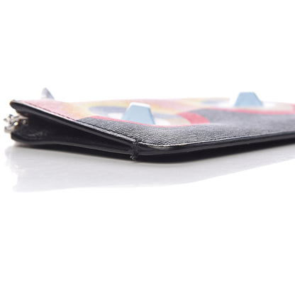 Fendi Vitello Elite Century Hypnoteyes Studded Coin Pouch Key Case Bubblegum Multicolor 9 of 18