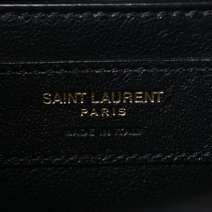Saint Laurent Grain De Poudre Medium Classic Monogram Kate Satchel Black 6 of 9