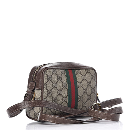 Gucci GG Supreme Monogram Web Mini Ophidia Shoulder Bag Brown 3 of 11