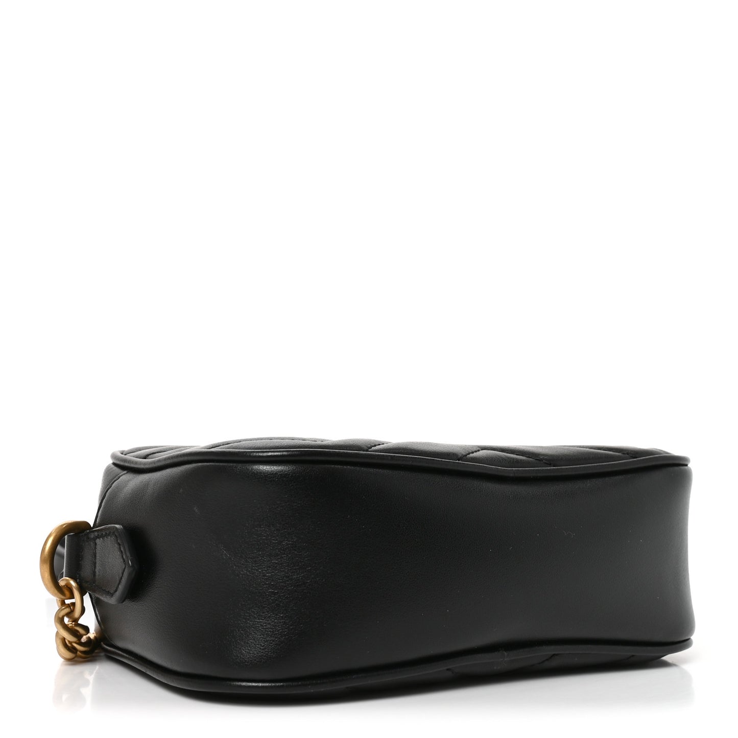 Calfskin Matelasse Mini GG Marmont Chain Shoulder Bag Black Black