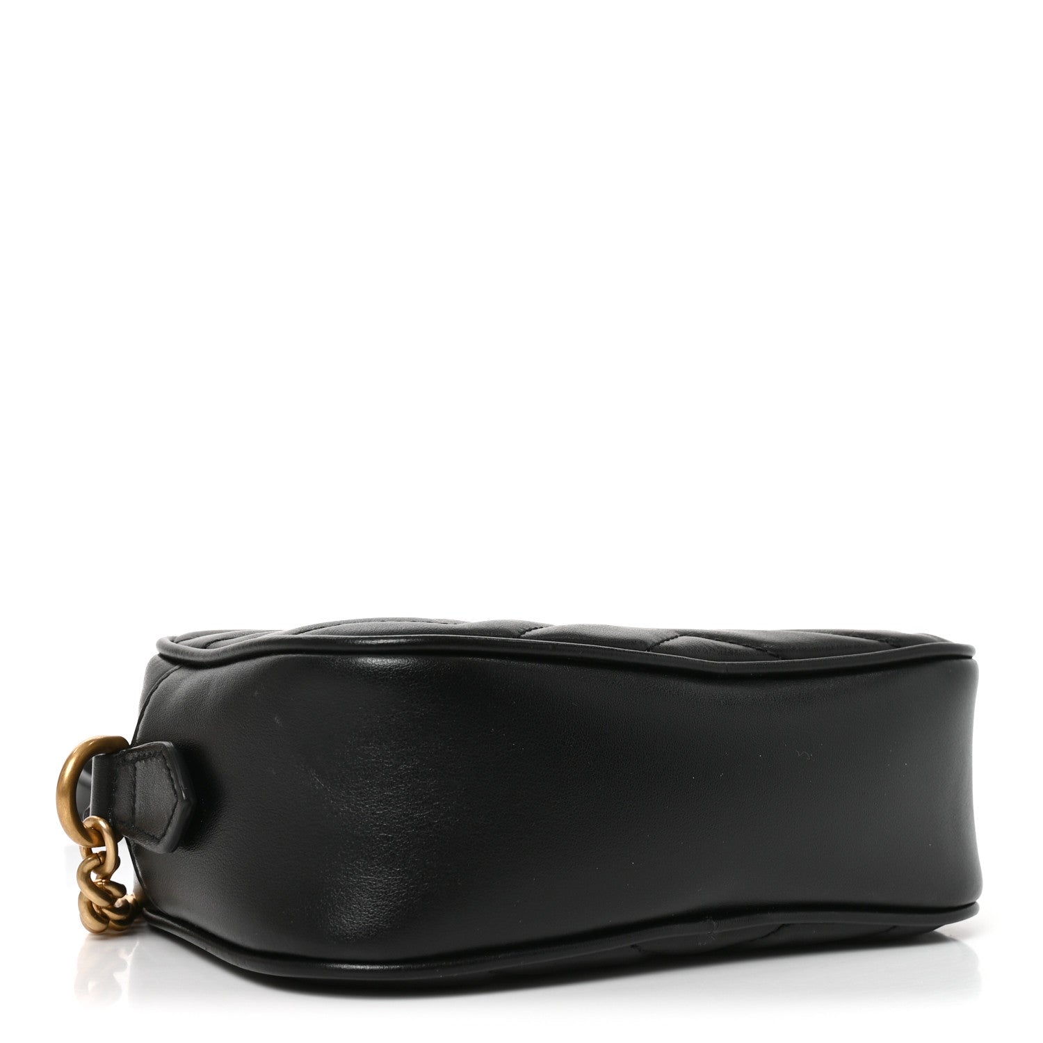Gucci Calfskin Matelasse Mini GG Marmont Chain Shoulder Bag Black Black 4 of 11