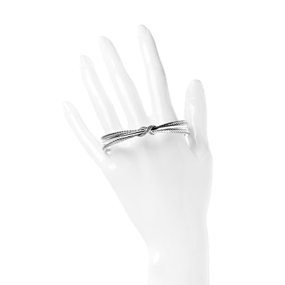 David Yurman Sterling Silver Diamond 7mm Crossover X Bracelet 2 of 4