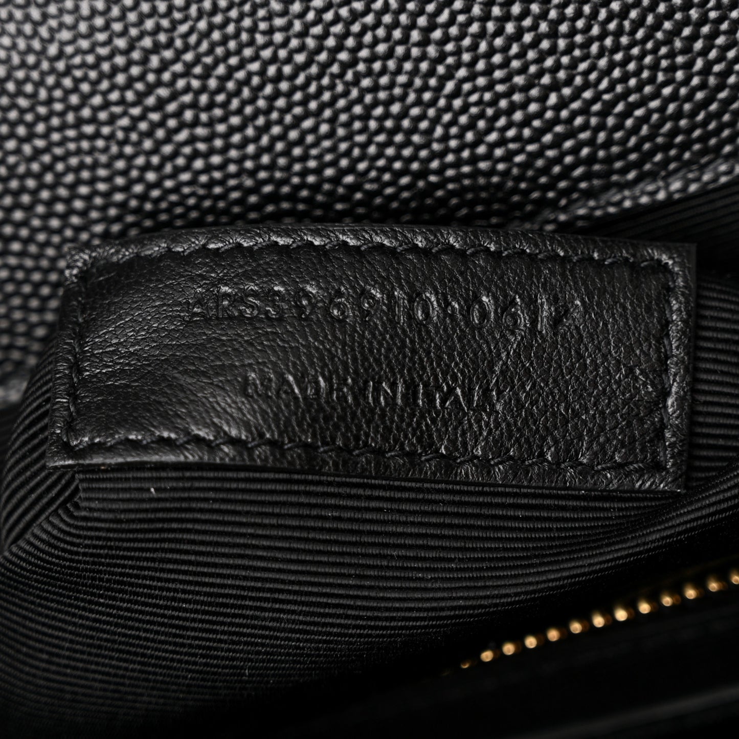 Grain De Poudre Matelasse Chevron Large Monogram Satchel Black