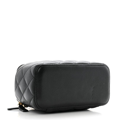Chanel Caviar Quilted Small Tiny CC Vanity Case With Chain Black 4 of 12