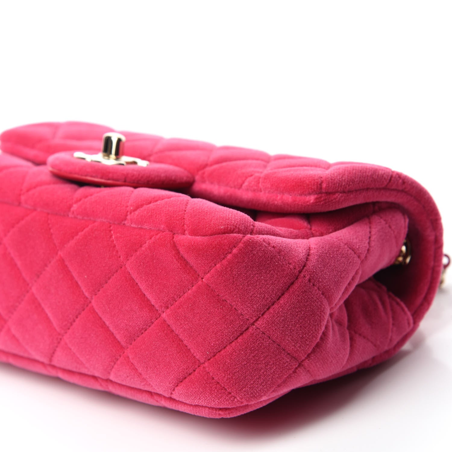 Chanel Velvet Quilted Mini Rectangular Pearl Crush Flap Pink 7 of 11