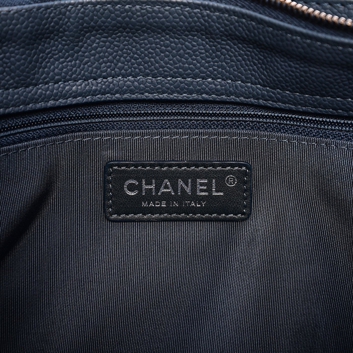 Caviar Quilted Medium Rock In Rome Tote Blue