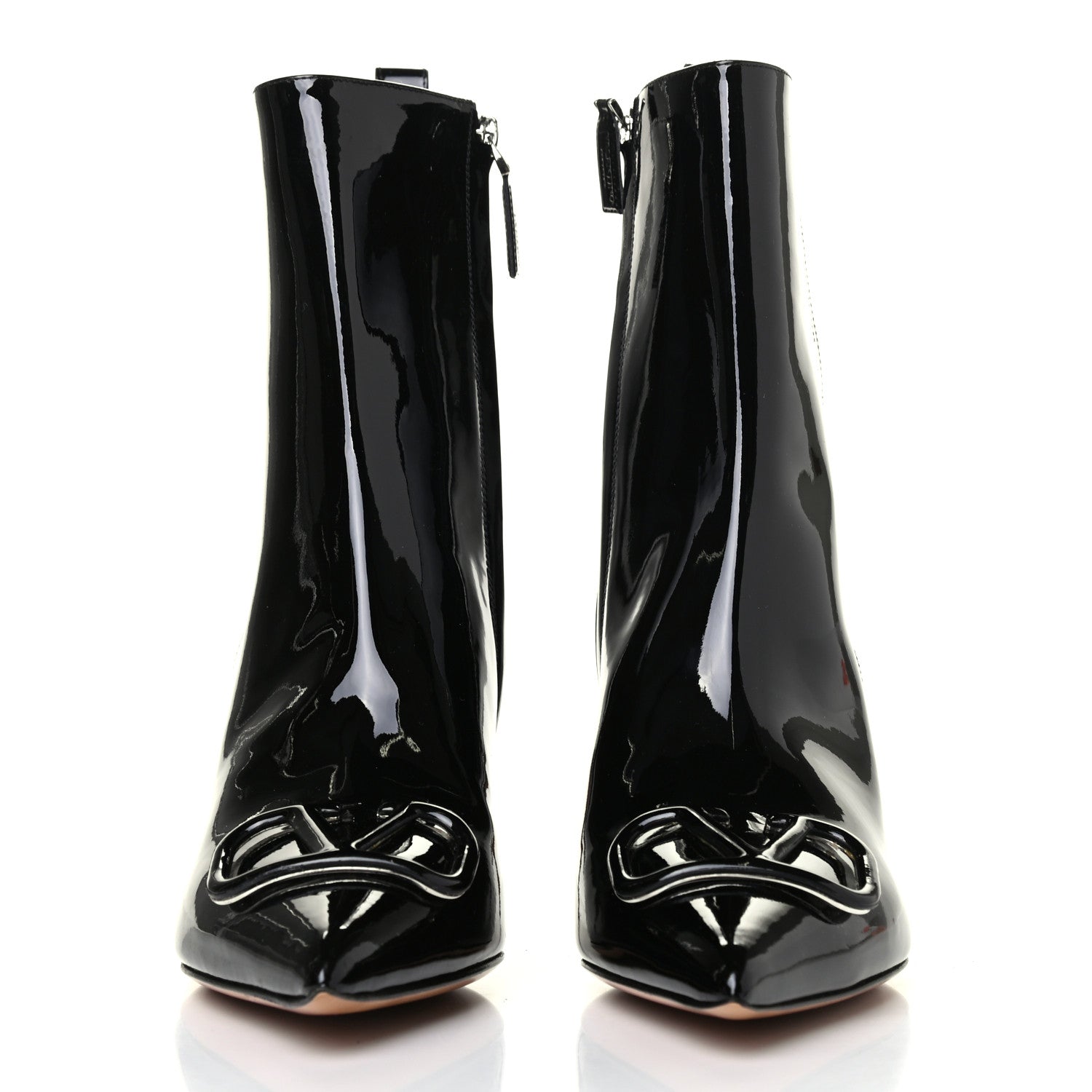 Valentino Garavani Patent VLogo Ankle Boots 39.5 Black 2 of 5