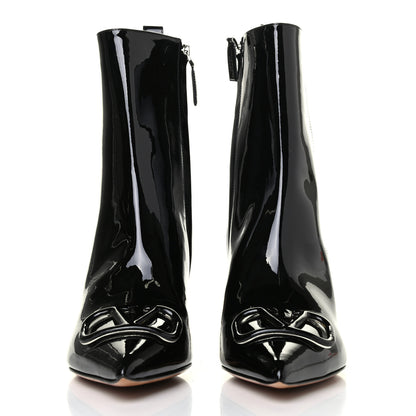 Valentino Garavani Patent VLogo Ankle Boots 39.5 Black 2 of 5