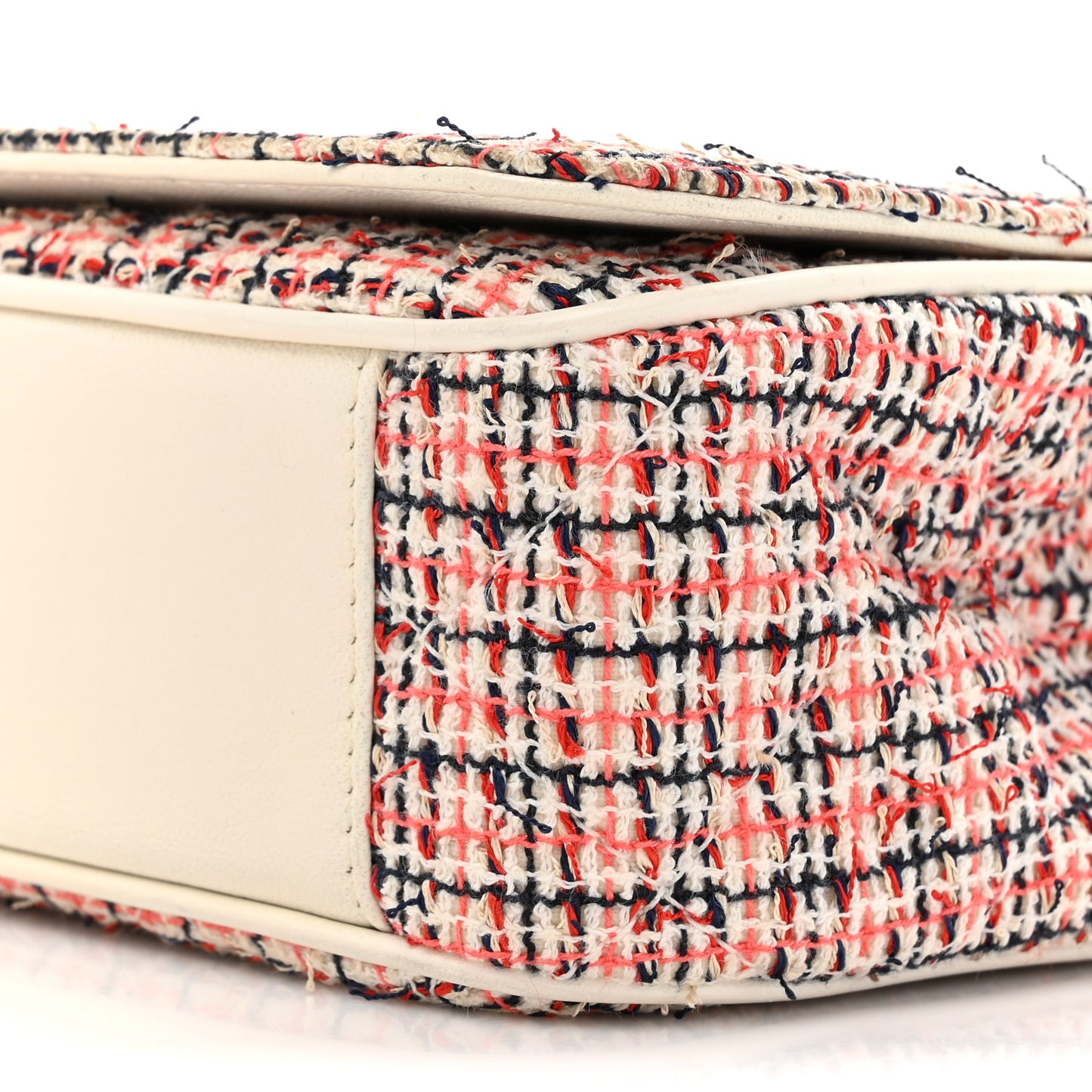 Tweed CC Mania Flap Bag Black Red White