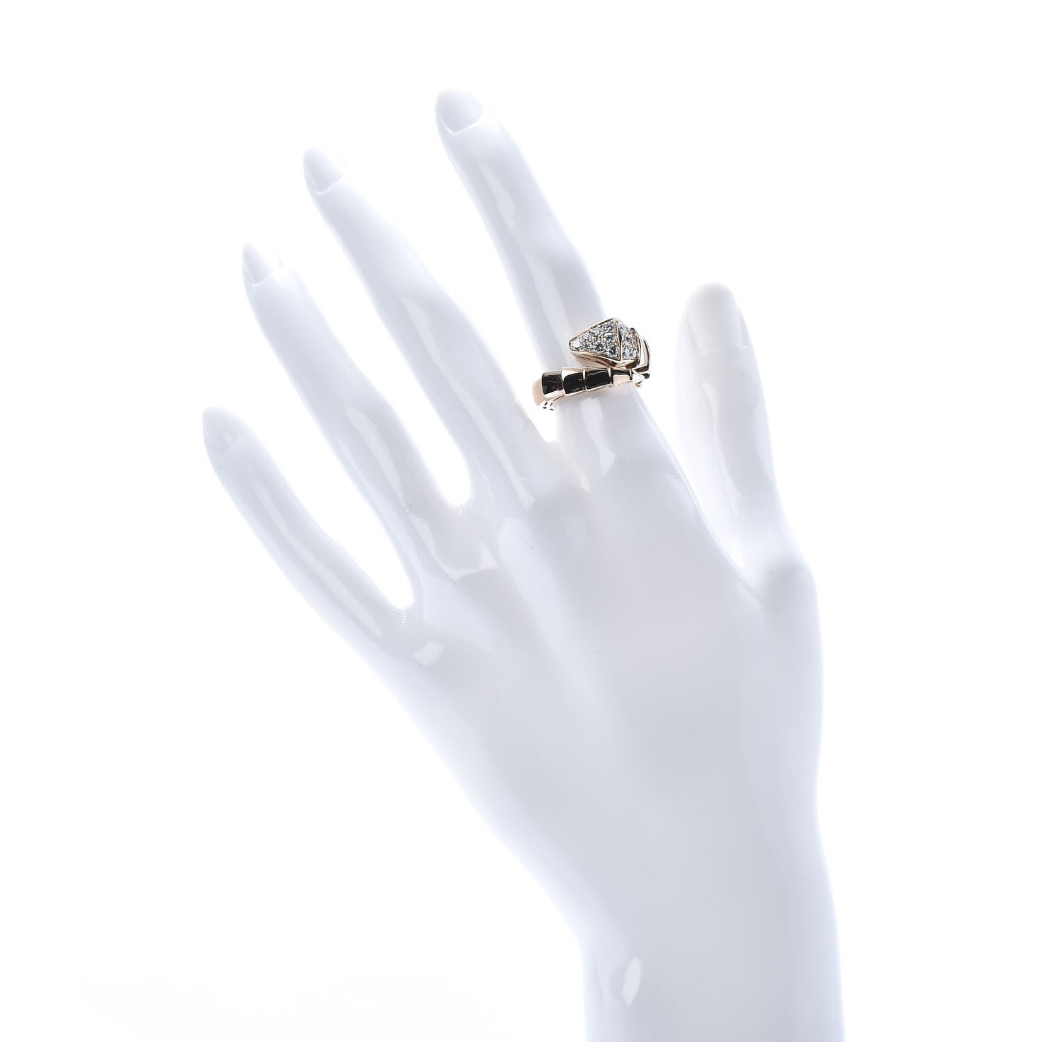 Bulgari 18K Rose Gold Diamond Serpenti Viper Ring S 2 of 7
