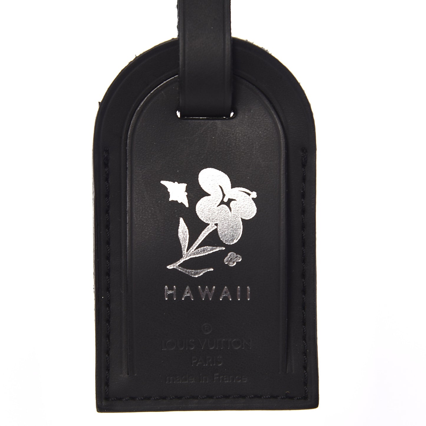 Calfskin Hawaii Luggage Tag Black