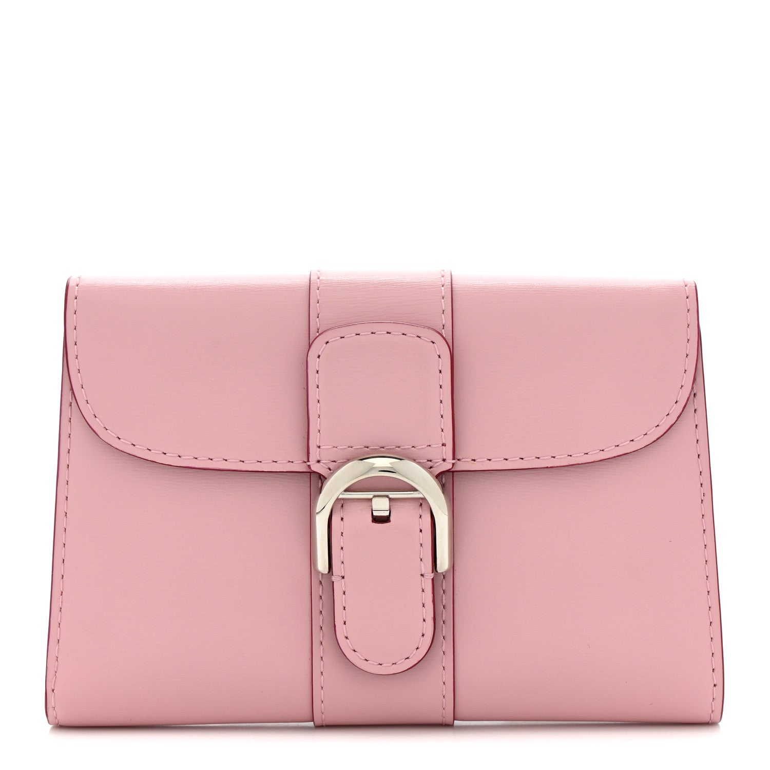 Delvaux Box Calfskin Bi-Color Brillant Compact Wallet Light Pink Red 1 of 7