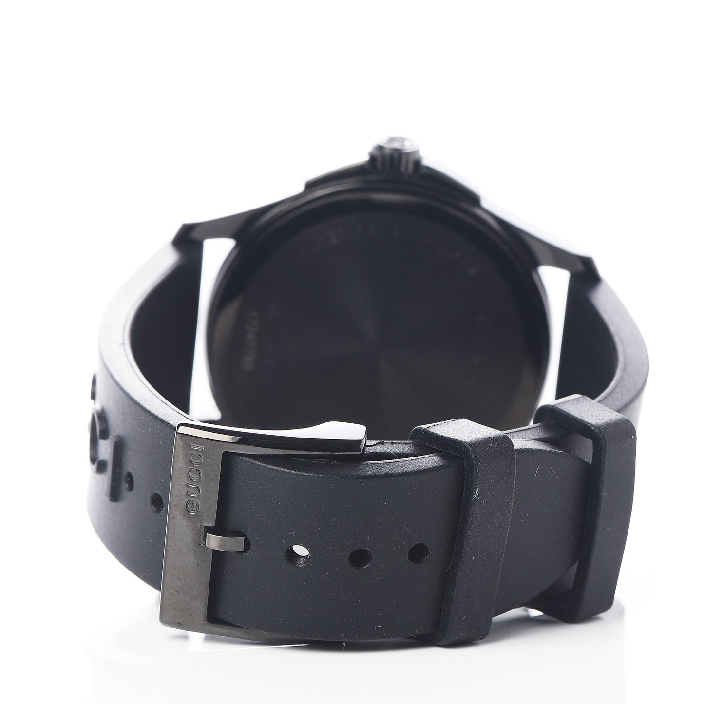 PVD Stainless Steel Rubber 38mm G-Timeless Angry Cat Quartz Watch Black