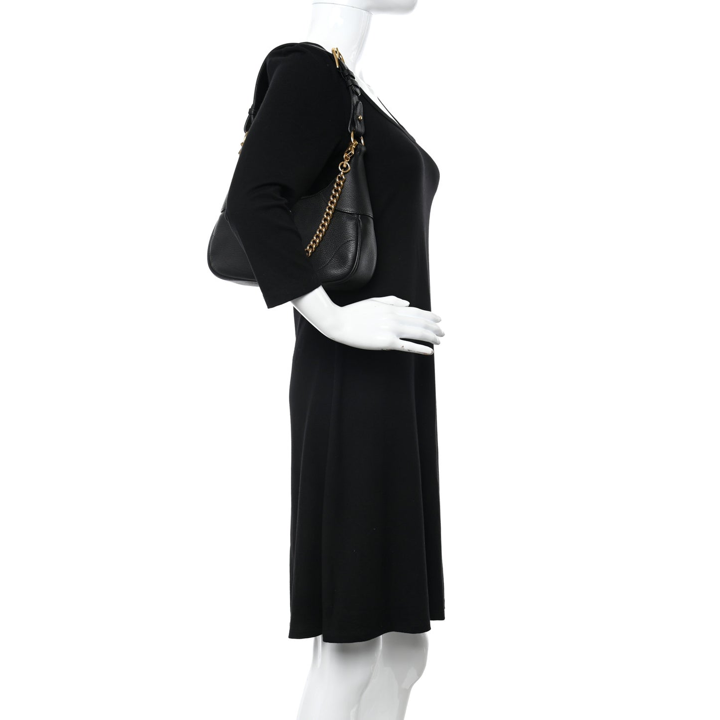 Goatskin Small Aphrodite Shoulder Bag Black