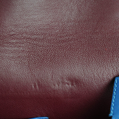 Valentino Garavani Calfskin Colorblock Mime Clutch Ruby Marine 8 of 9