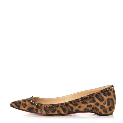 Christian Louboutin Veau Velours Anjalina Flats 40 Leo Gun Metal 1 of 8