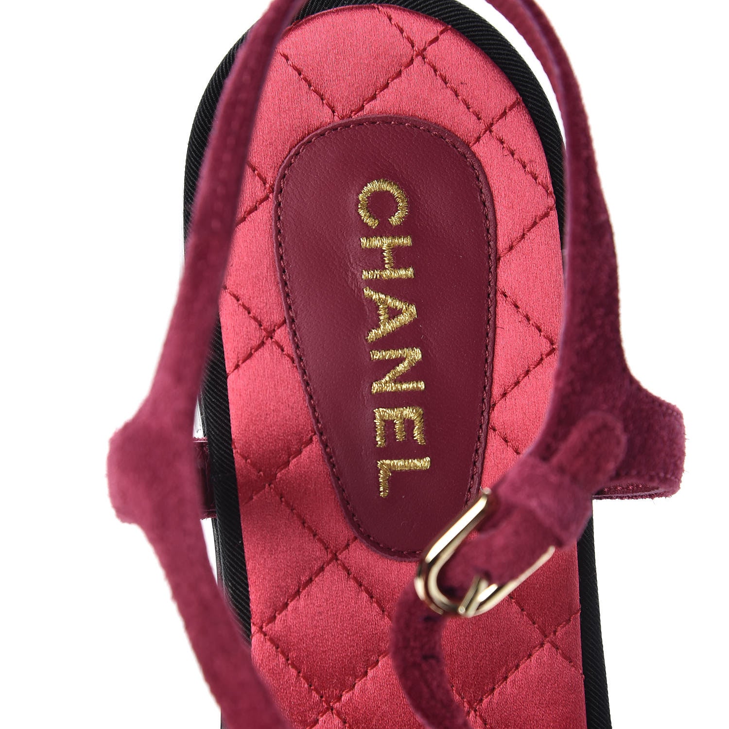 Chanel Suede Calfskin Camellia Thong Sandals 41 Dark Pink 7 of 10