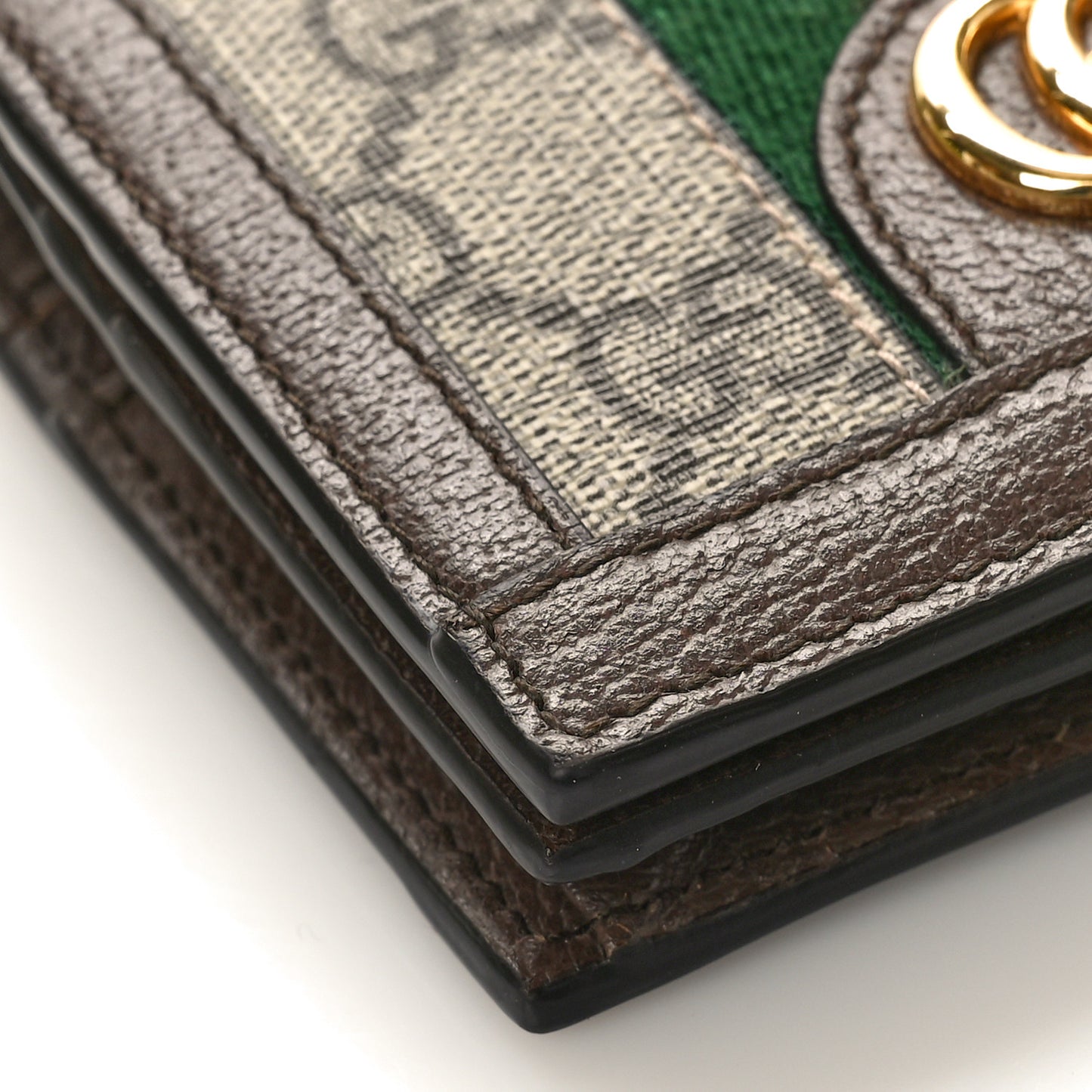 GG Supreme Monogram Web Ophidia Card Case Beige New Acero