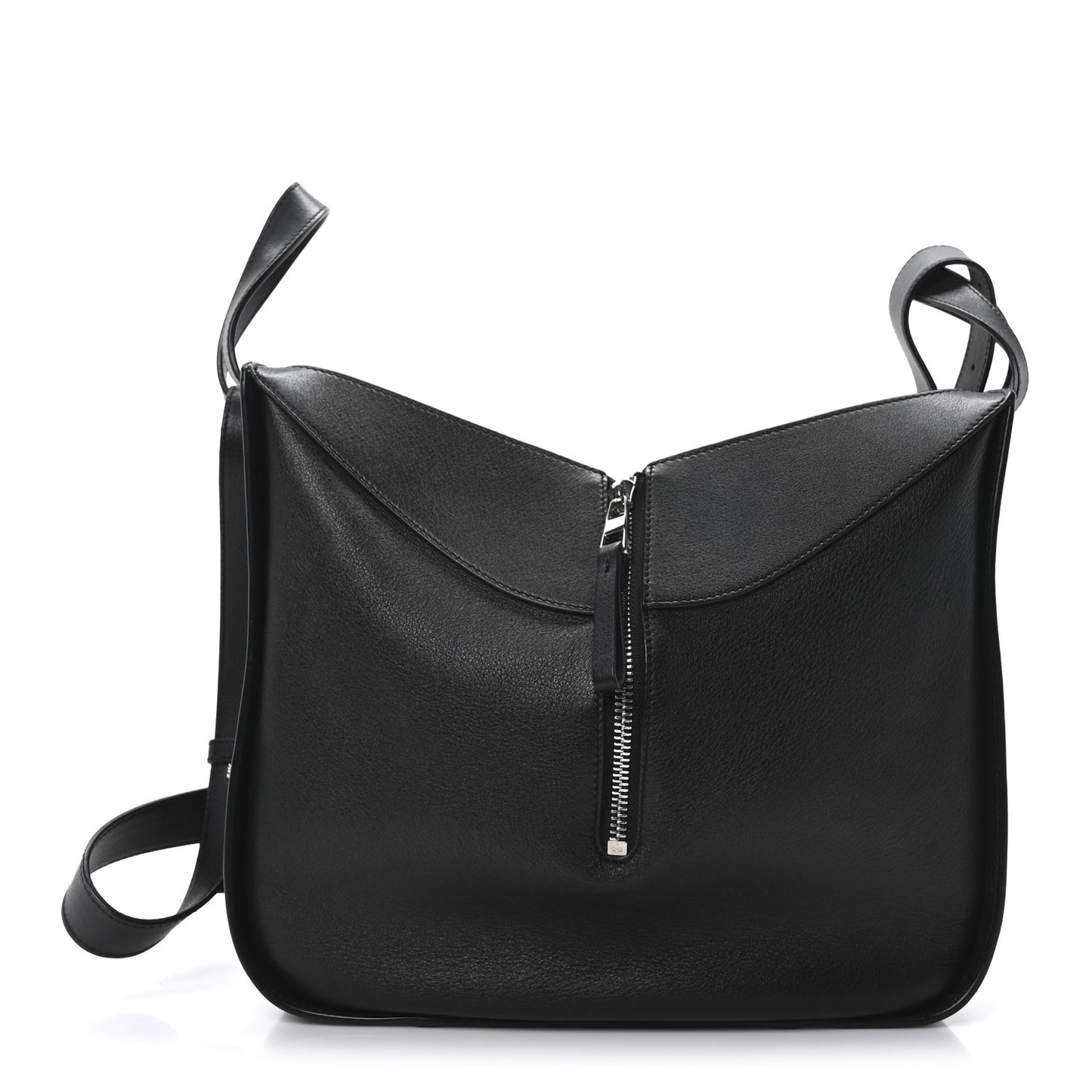 Calfskin Medium Hammock Shoulder Bag Black