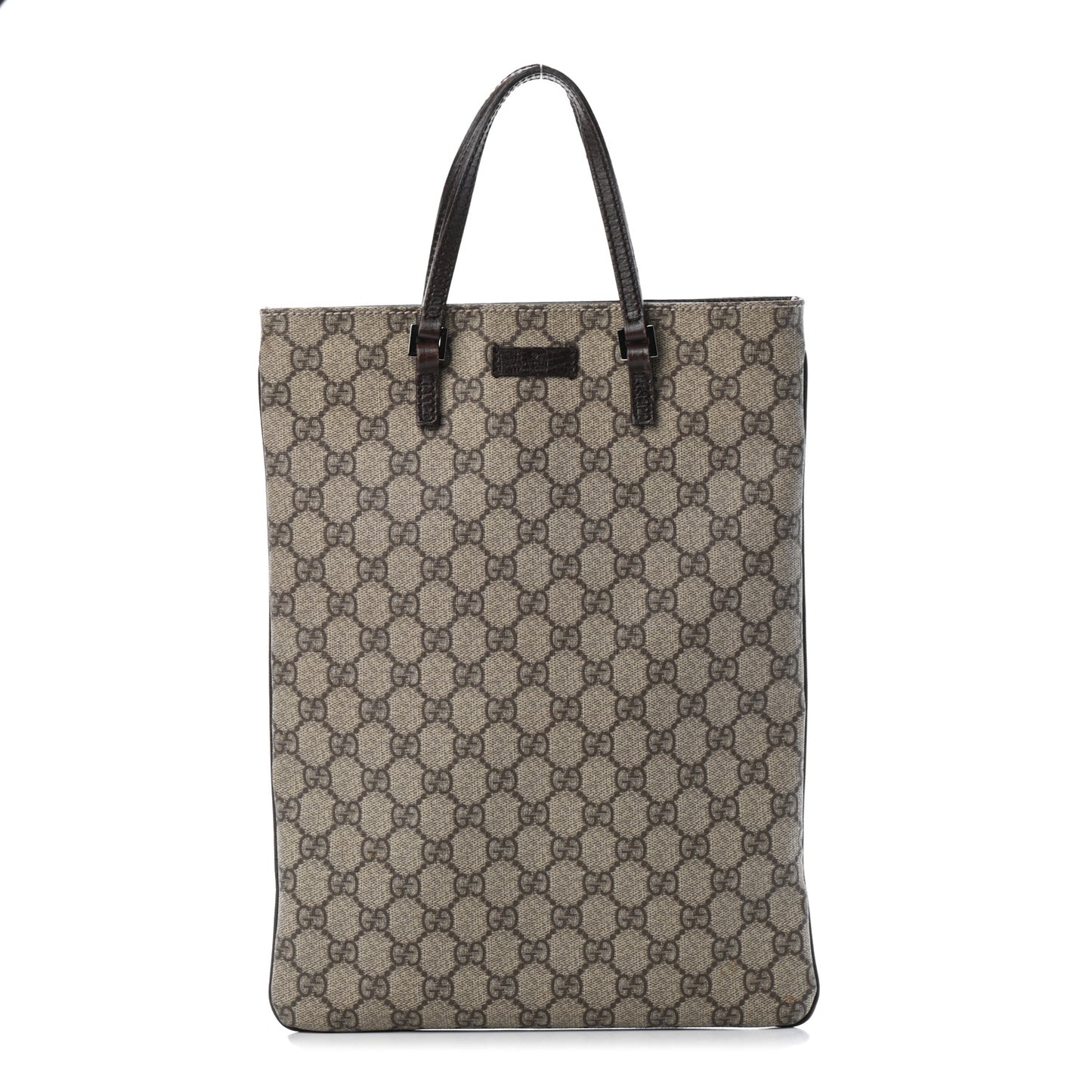 GG Plus Monogram Flat Vertical Tote Dark Brown