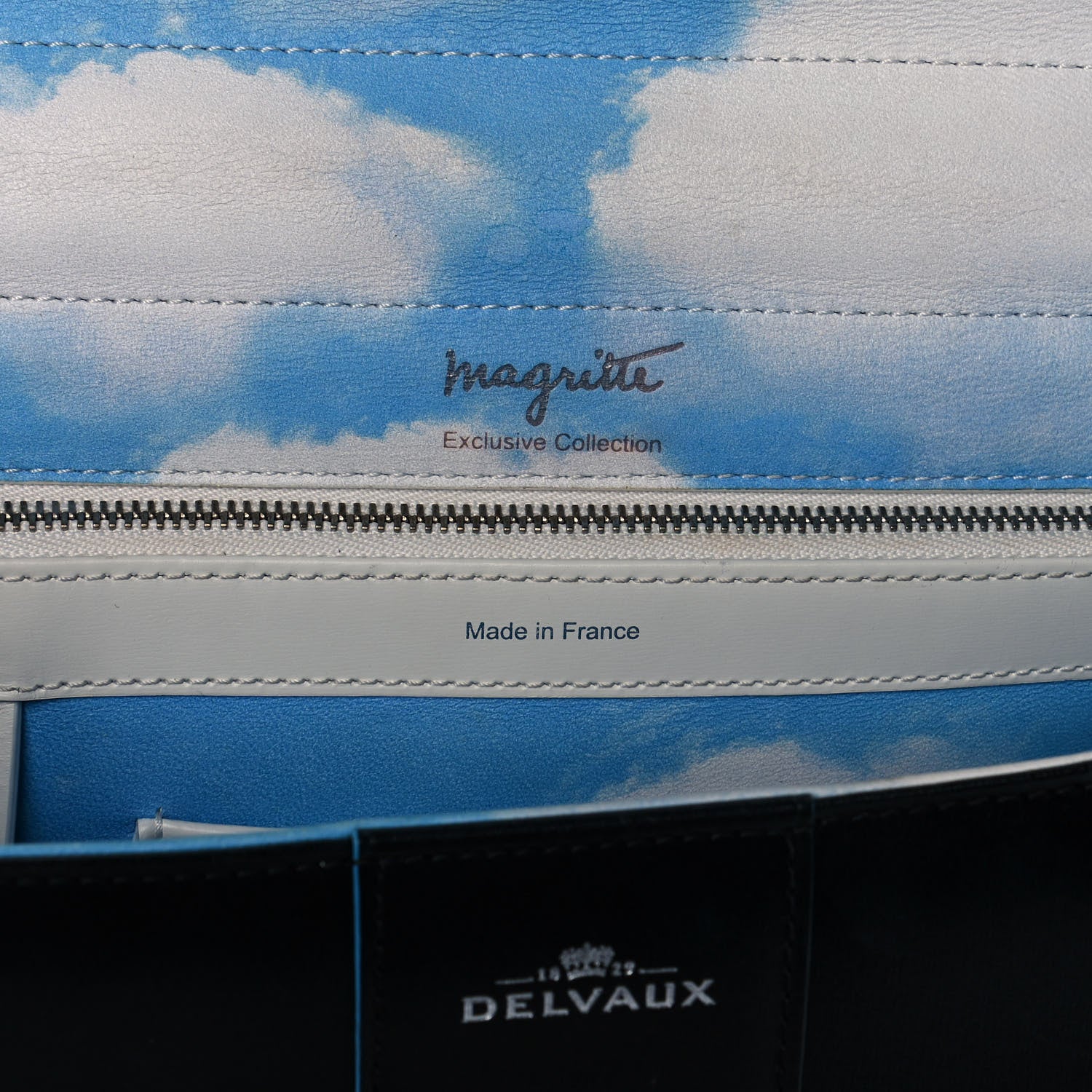 Delvaux Box Calfskin MM Brillant Clouds Satchel Black Ciel 6 of 16