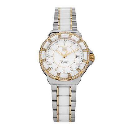 Tag Heuer Stainless Steel Ceramic Diamond 34mm Formula 1 Quartz Watch White WAH1221 1 of 5