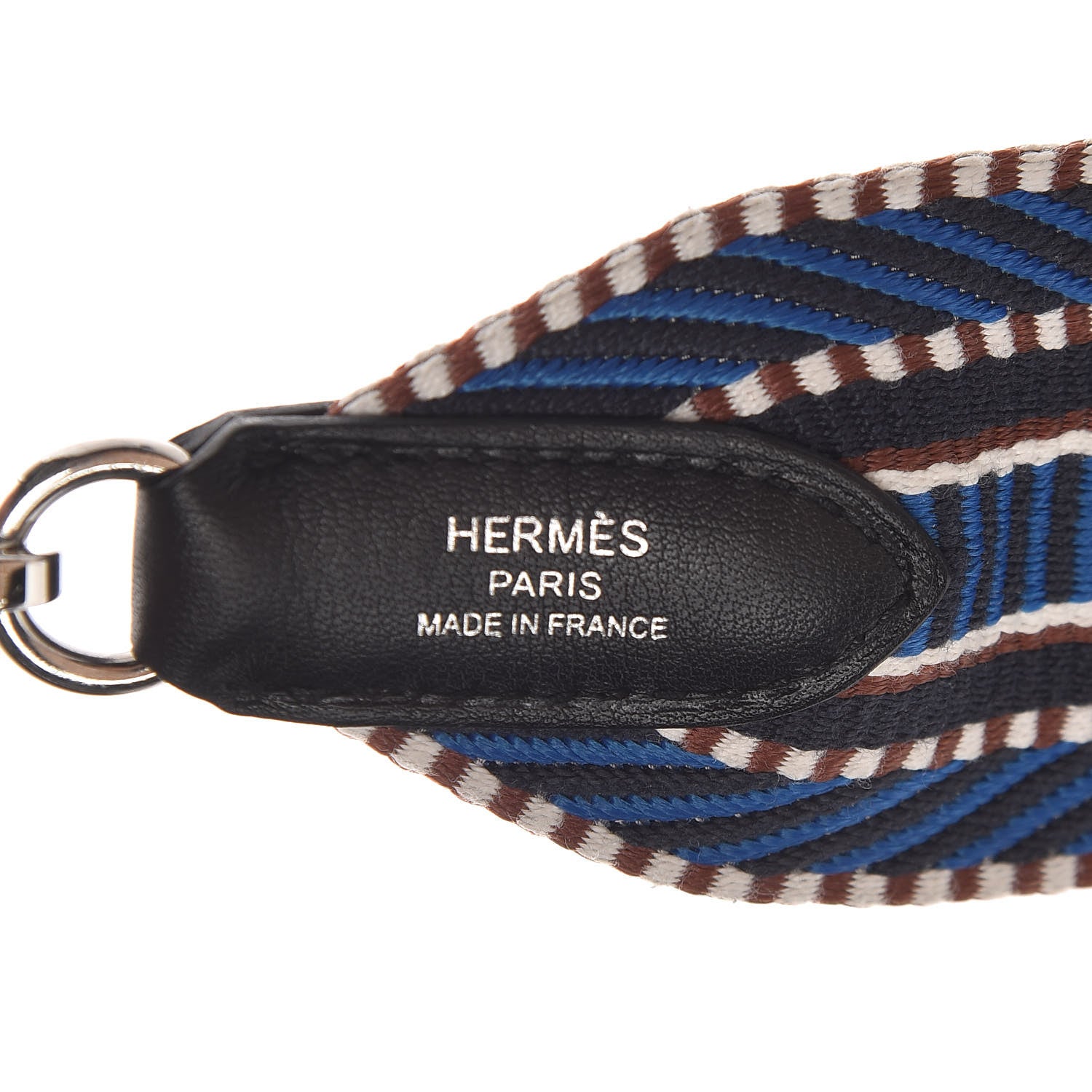 Hermes Toile Swift 50mm Sangle Cavale Shoulder Strap Bleu Zellige Indigo Black 3 of 3