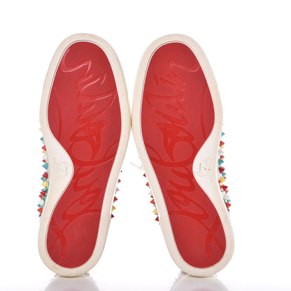 Christian Louboutin Canvas Crackled Calfskin Hawaii Print Louis Orlato Spikes Sneakers 36.5 Multicolor 5 of 9