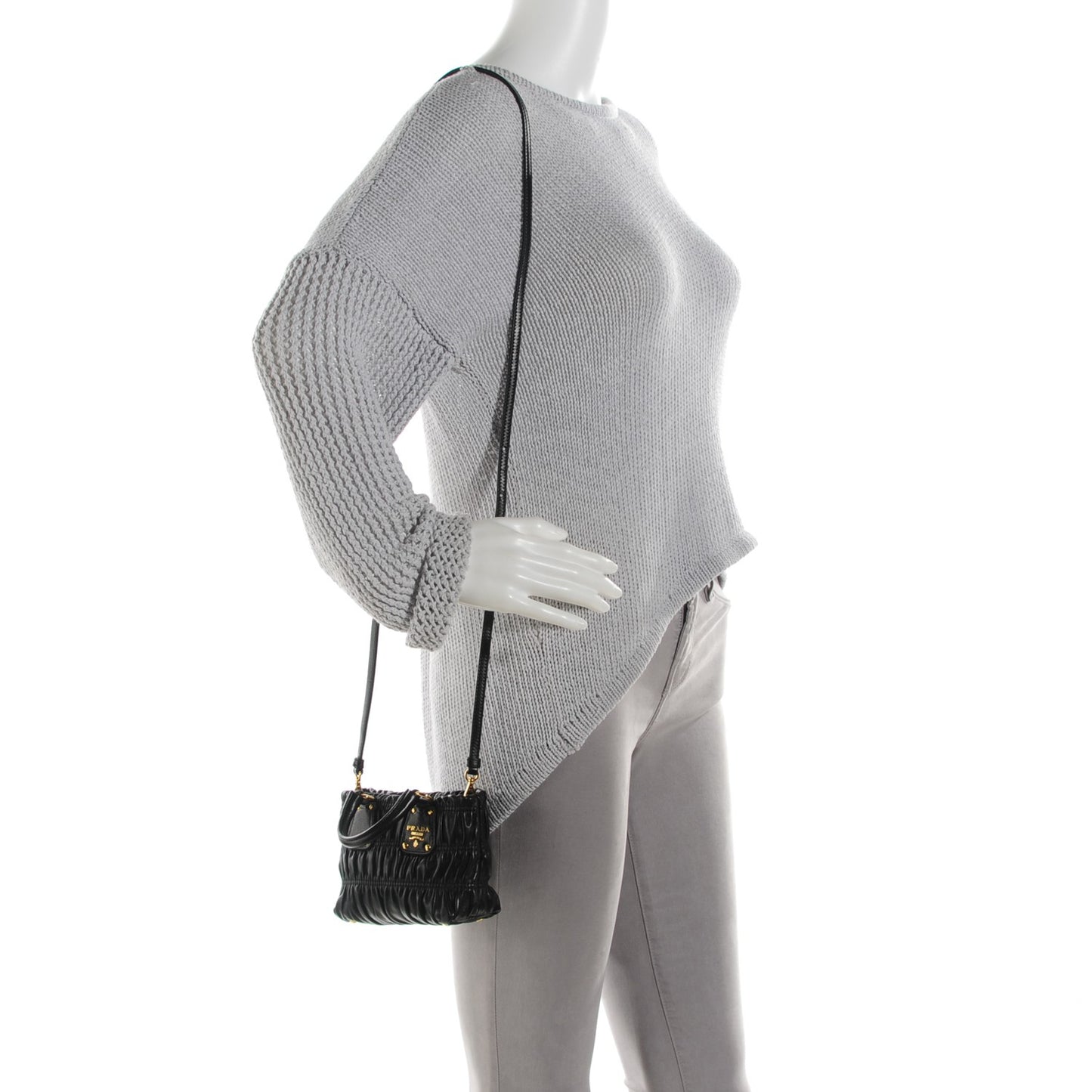 Nappa Gaufre Mini Crossbody Bag Nero Black