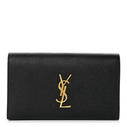 Saint Laurent Grain De Poudre Classic Monogram Kate Clutch Black 1 of 6