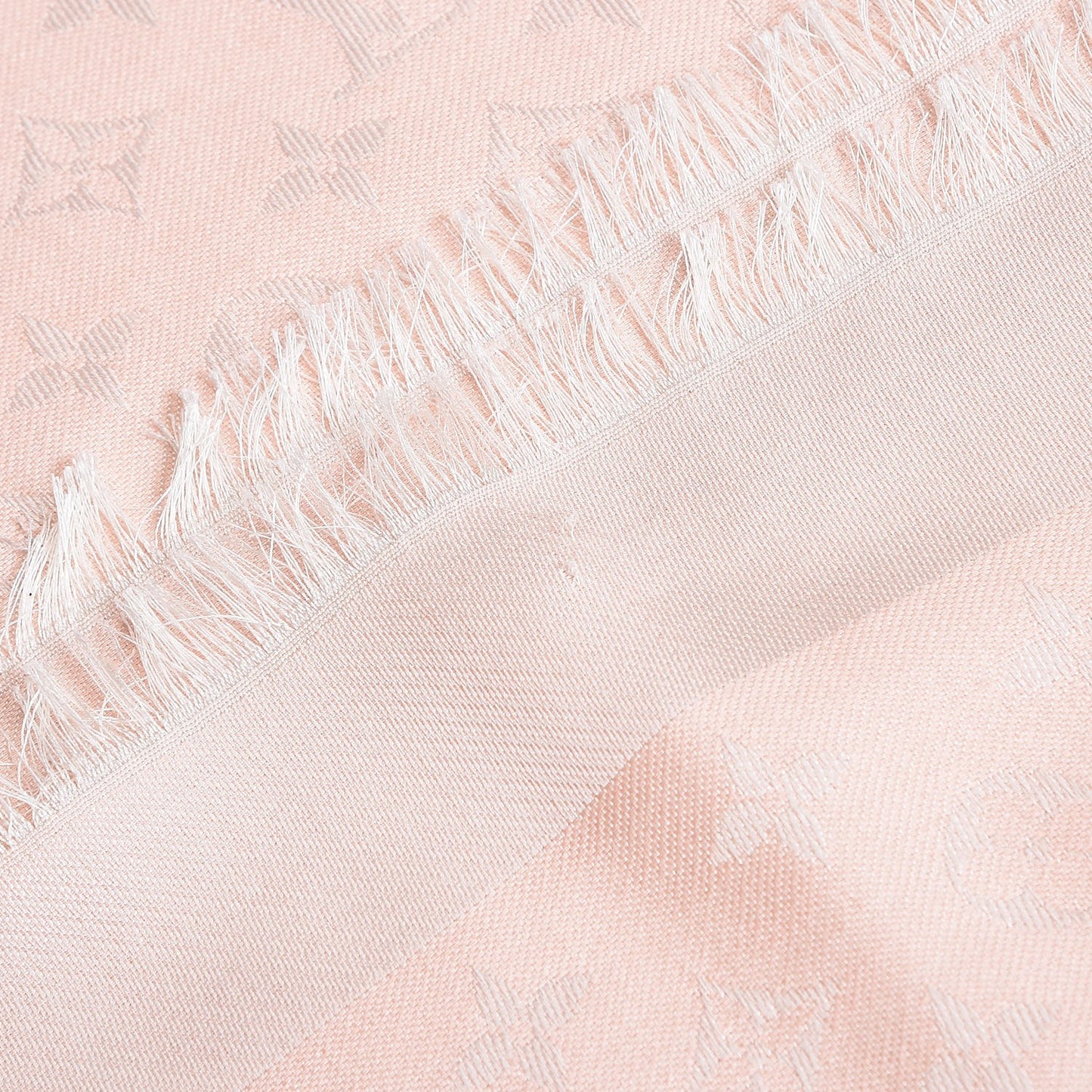 Silk Wool Monogram Shawl Rose